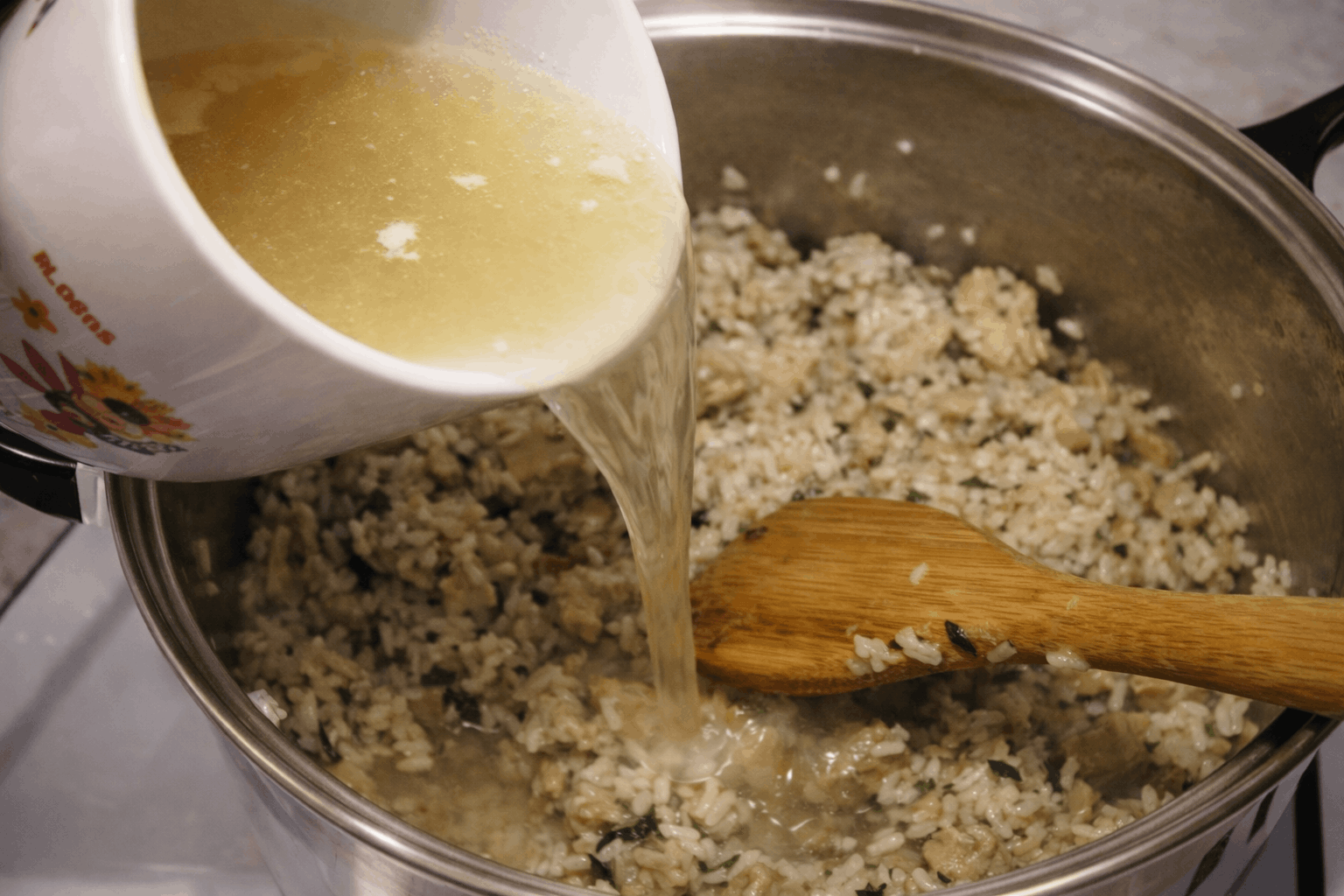 Свинско с джоджен, ориз и гъби-Стъпка-6107